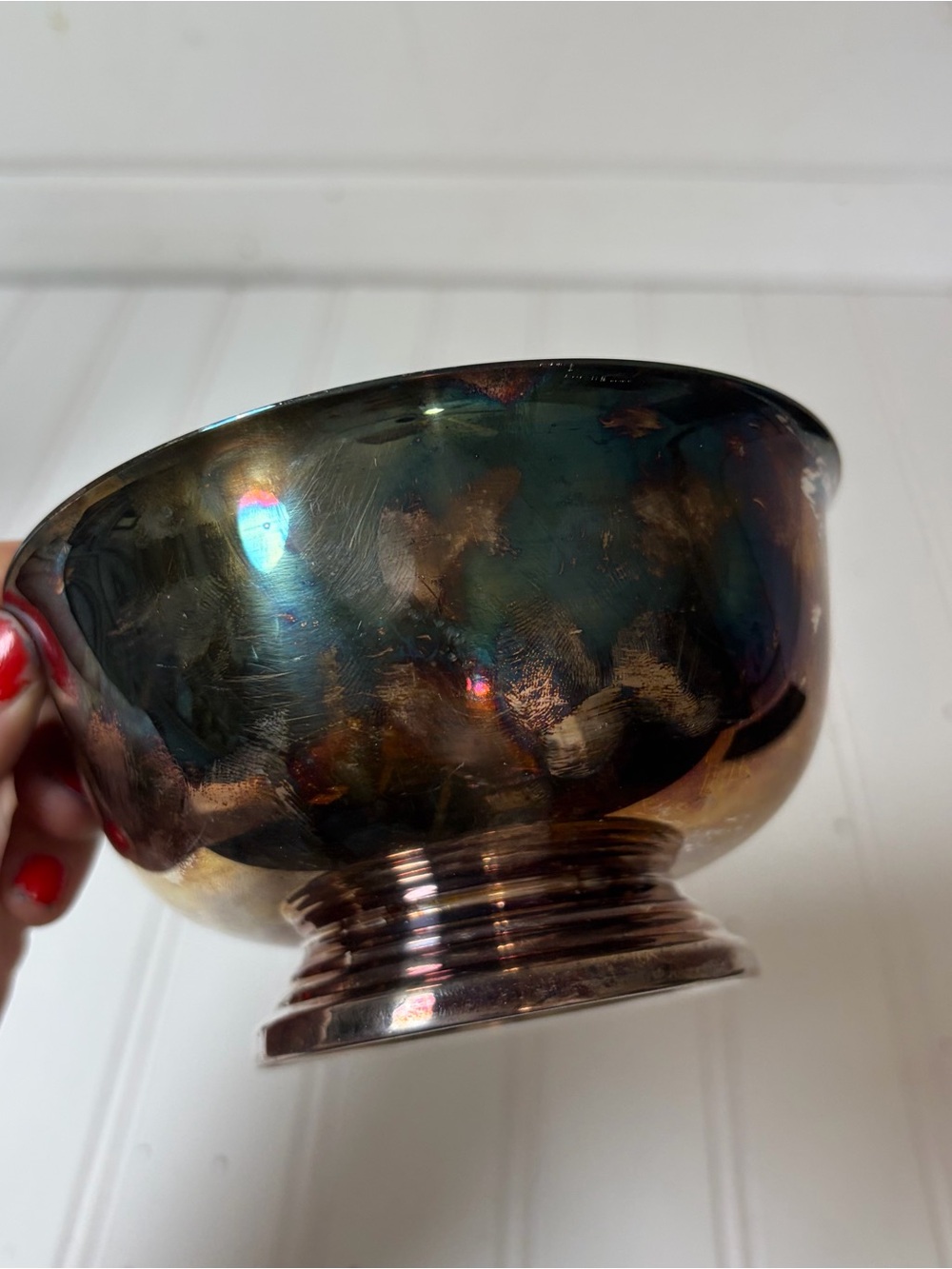 Vintage Silver Plated Decorative Footed Bowl | Marked Gorham - Picture 4 of 8